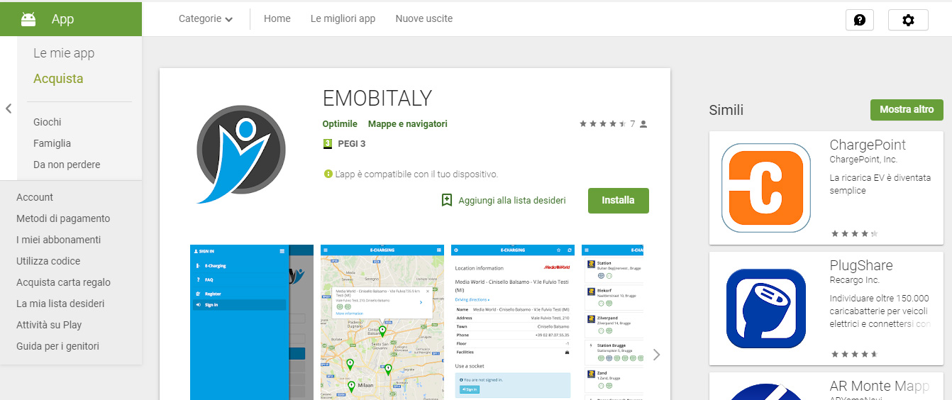 emobitaly screenshot colonnine elettriche per viaggiare